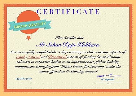 Group Gratuity Certificate